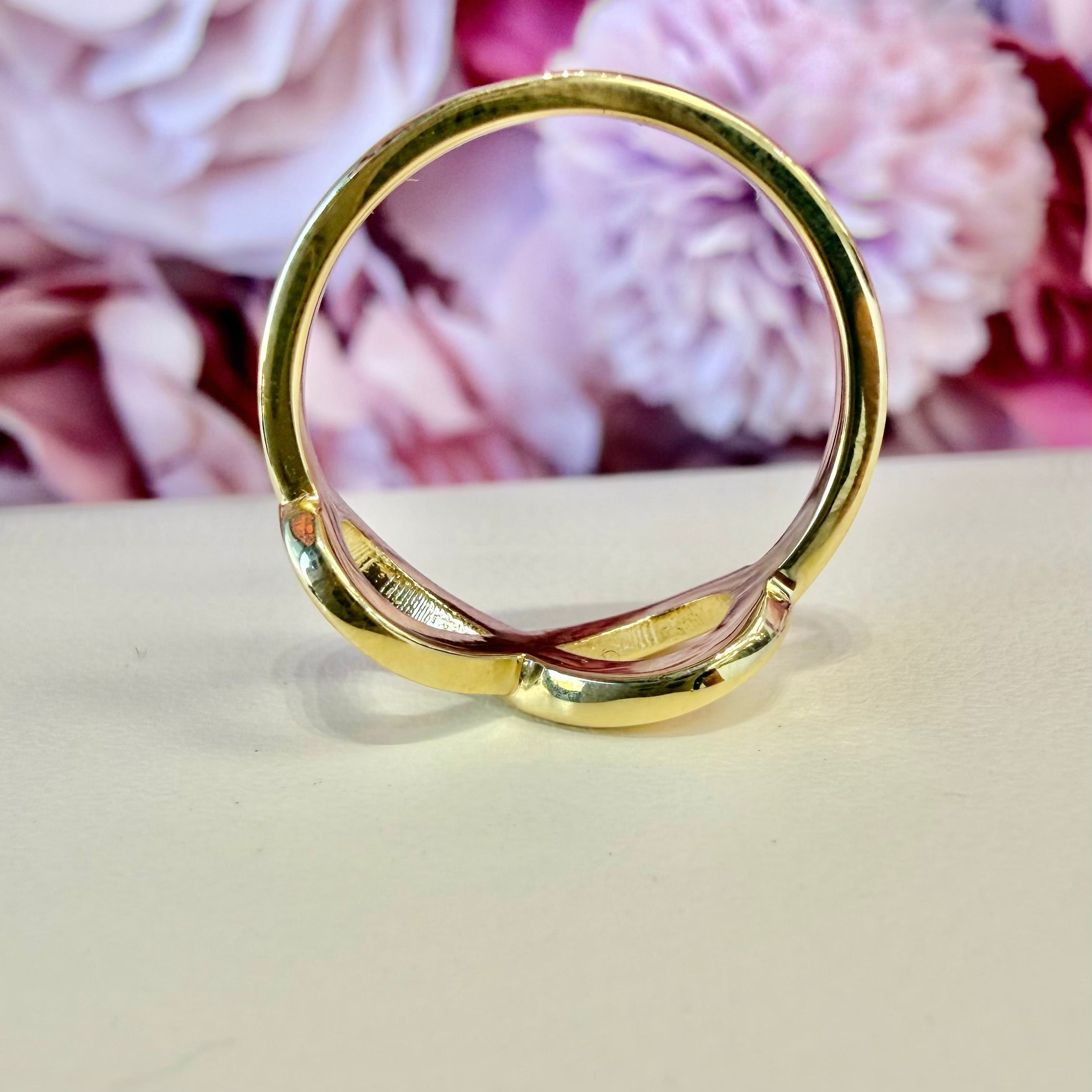 14K Solid Gold Infinity Fashion Ring