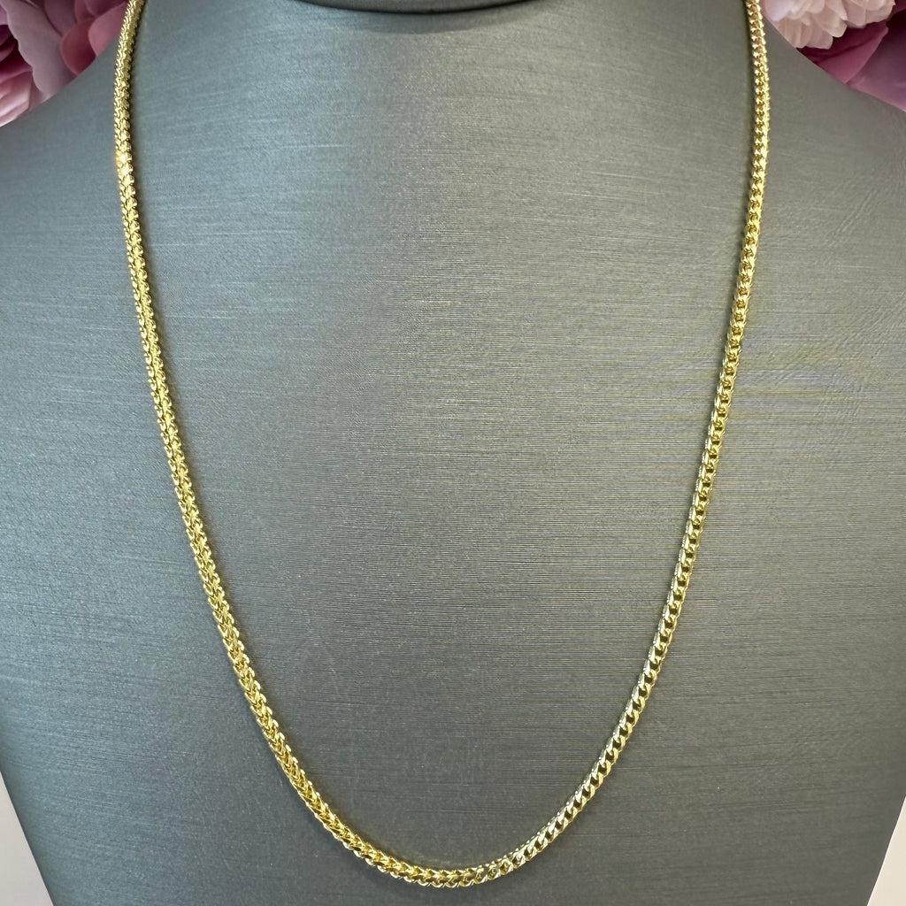 Unisex 10K Solid Gold Franco Chain