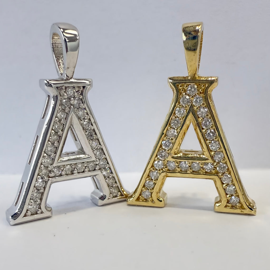 Initial Pendant Letter A with natural Diamonds