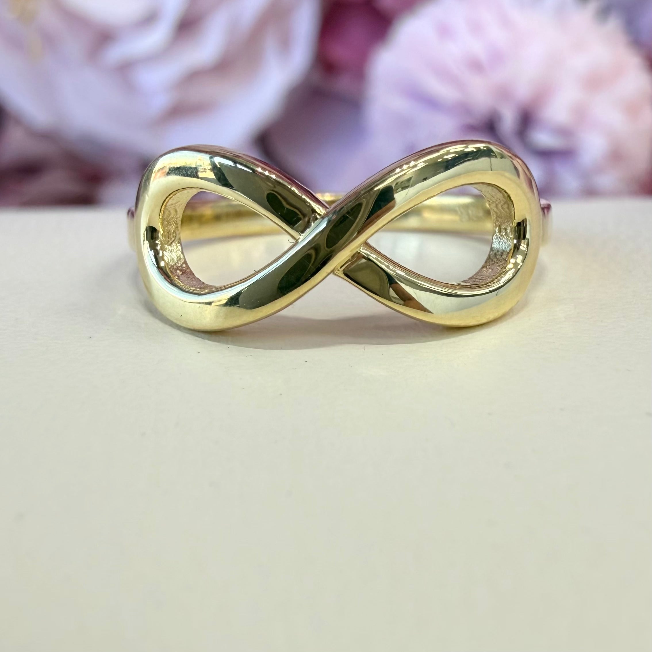 14K Solid Gold Infinity Fashion Ring