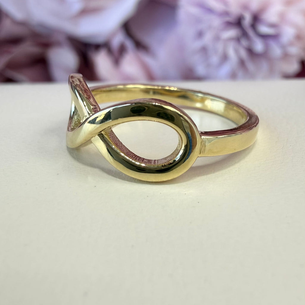 14K Solid Gold Infinity Fashion Ring