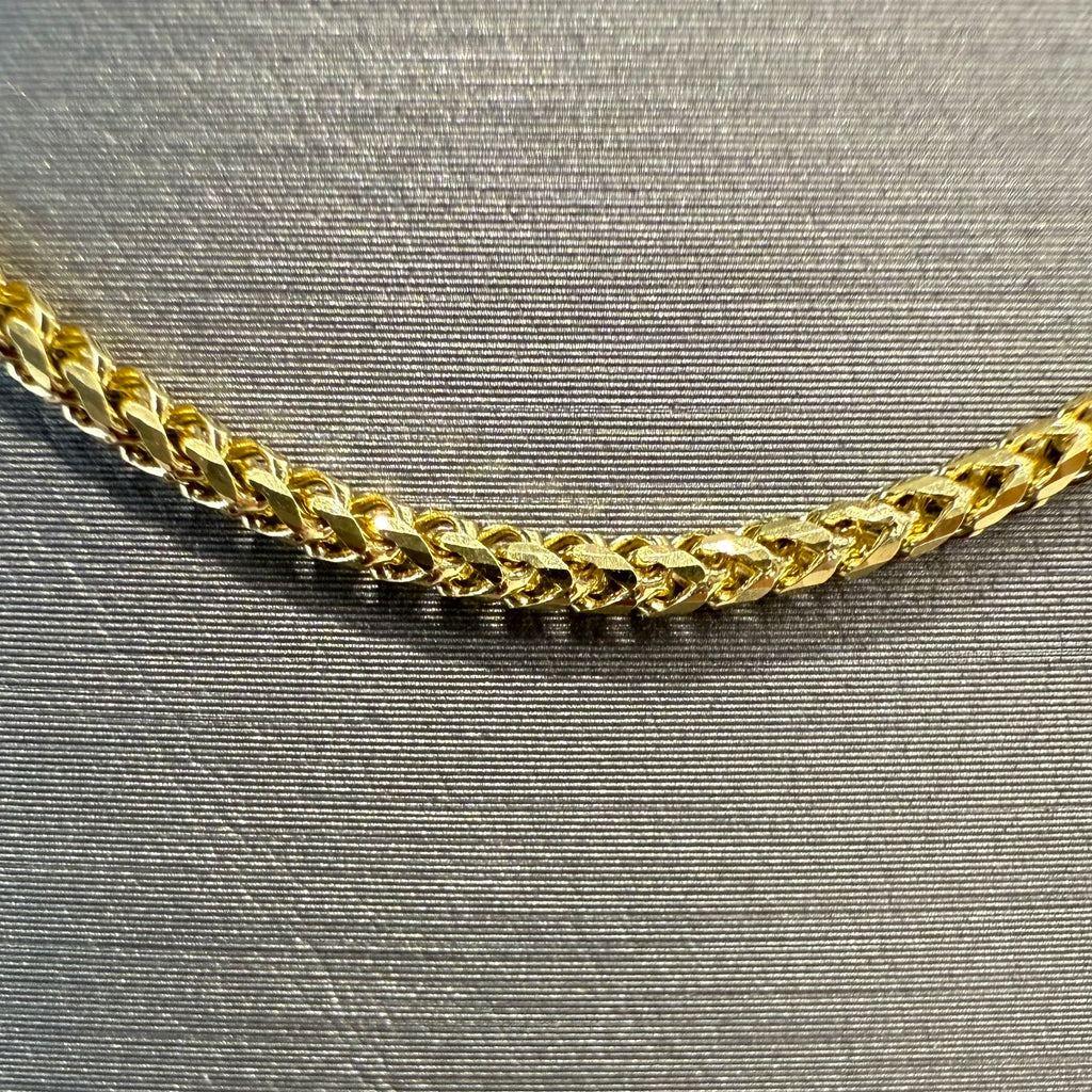 Unisex 10K Solid Gold Franco Chain