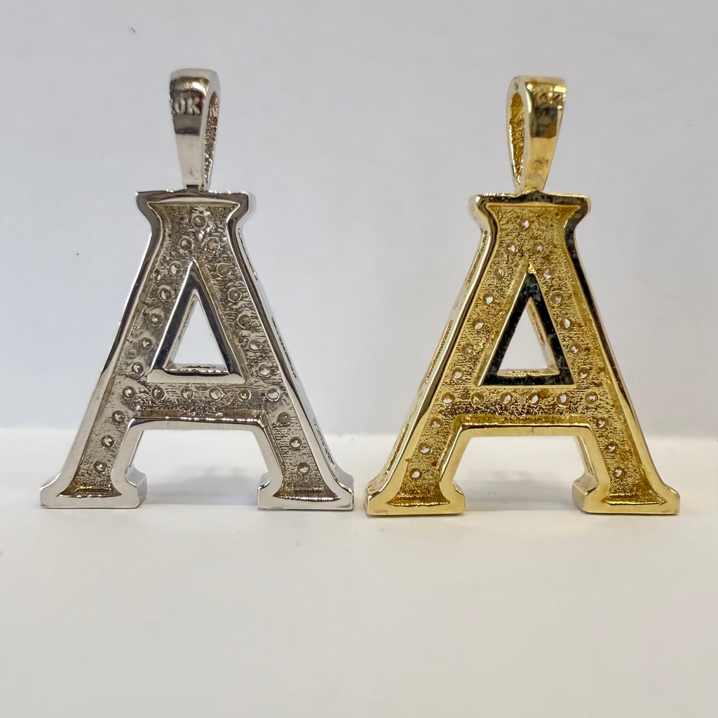 Initial Pendant Letter A with natural Diamonds