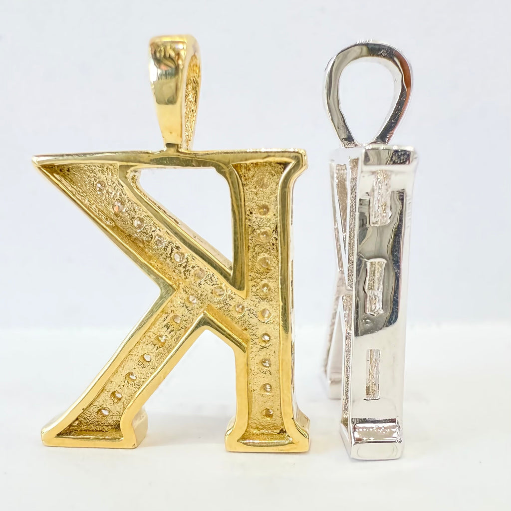 Initial Pendant Letter K Natural Diamonds