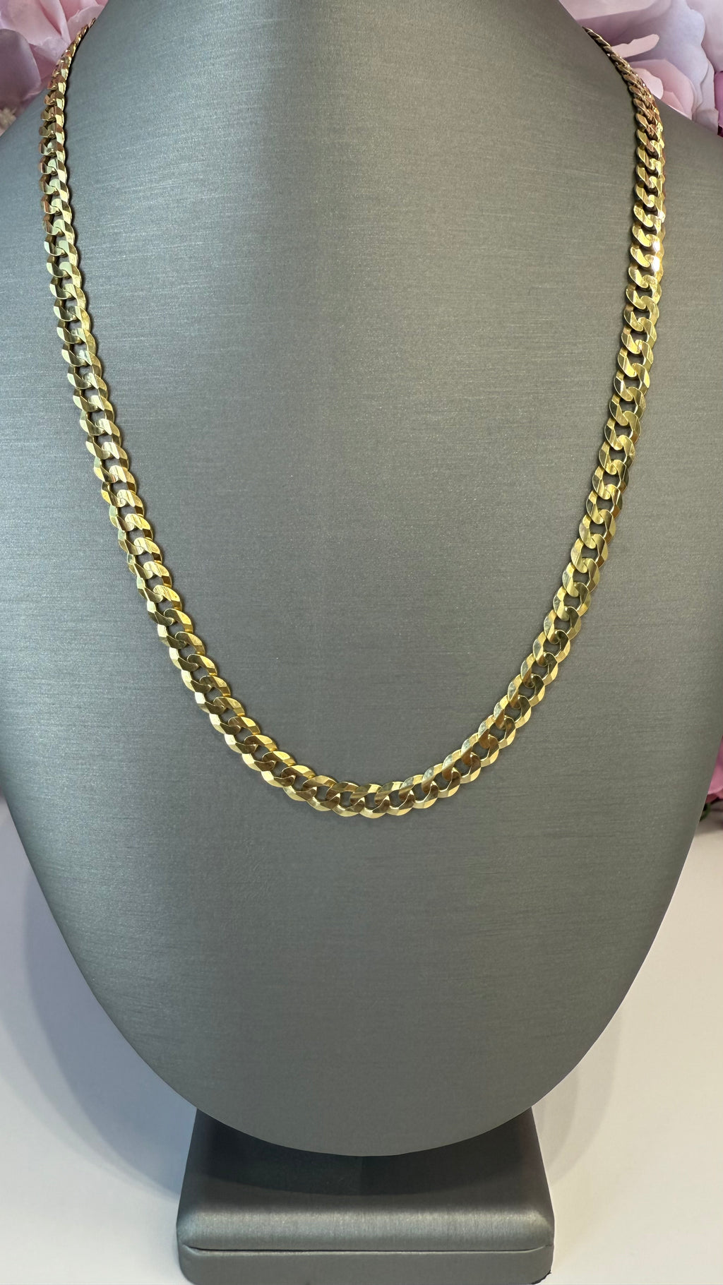 Unisex Solid Gold Curb Link Chain