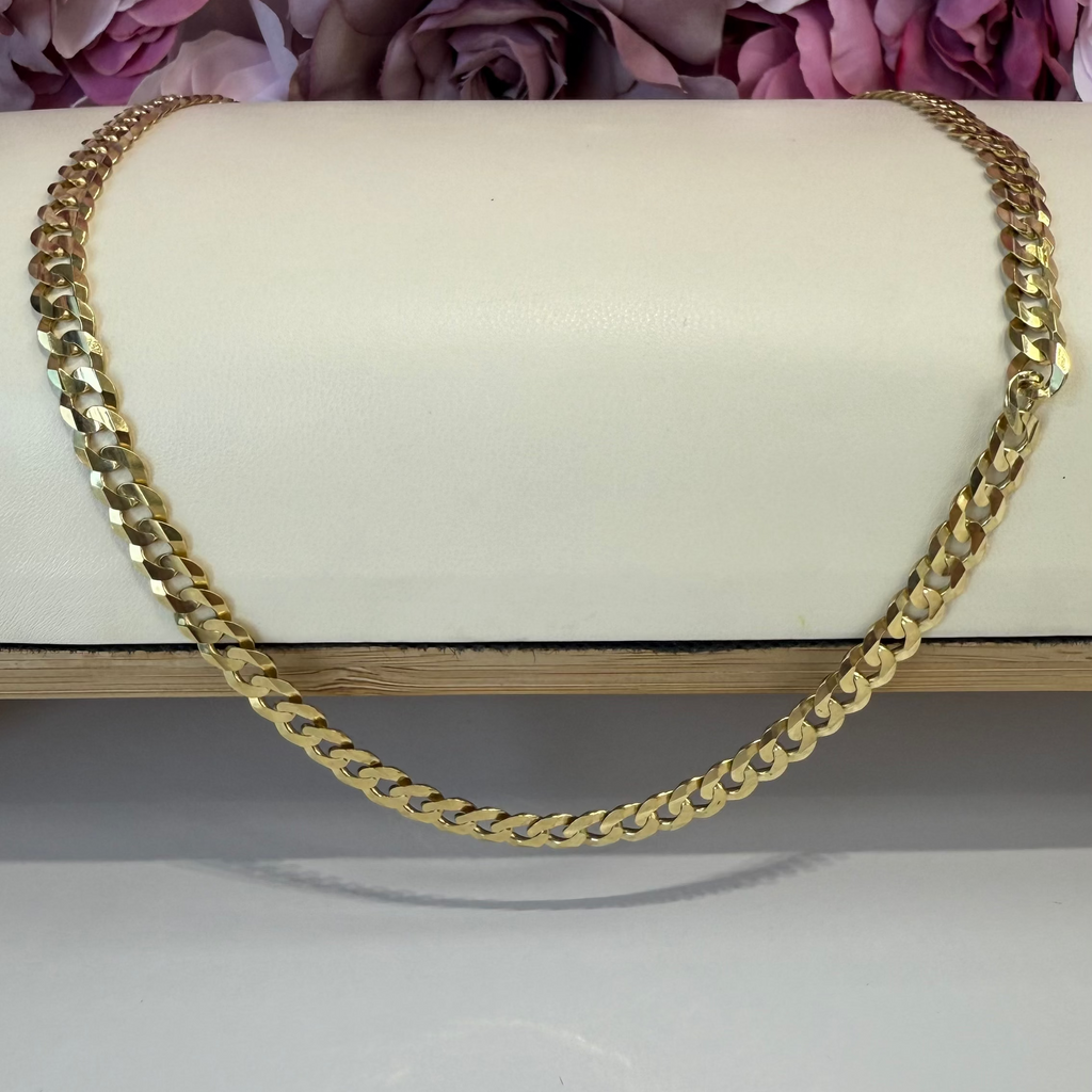 Unisex Solid Gold Curb Link Chain