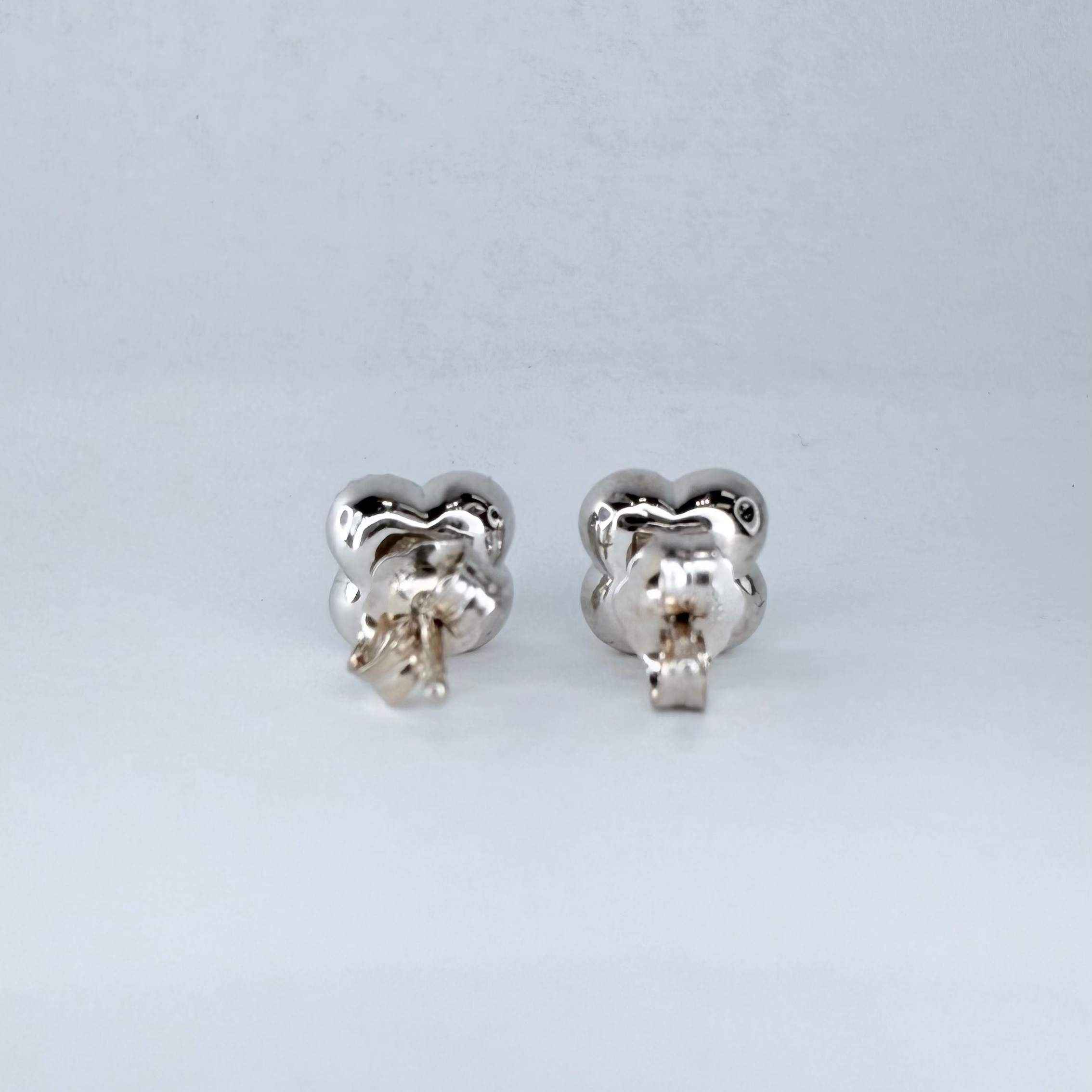 14K Lab Diamond Clover Stud Earrings .80 CTW