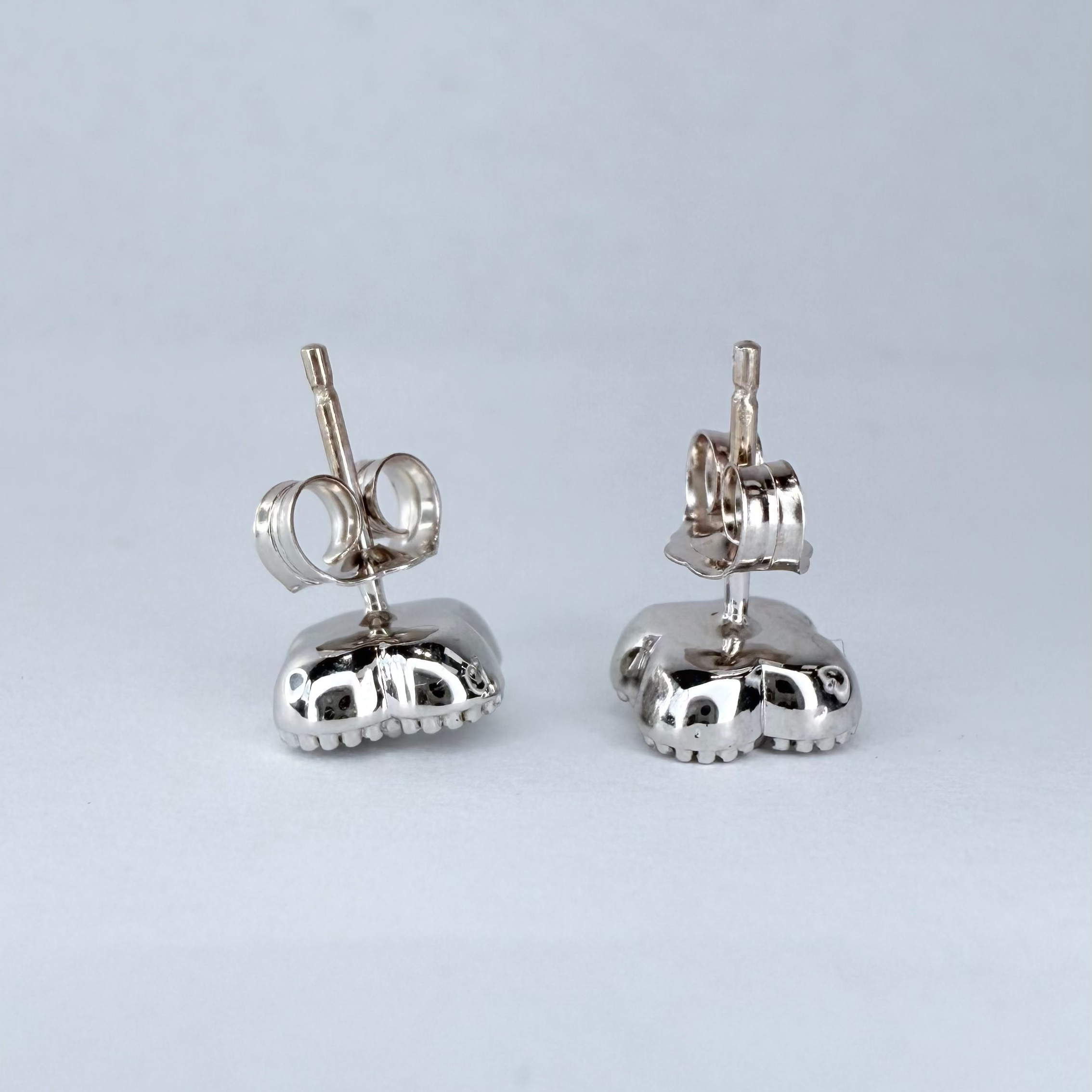 14K Lab Diamond Clover Stud Earrings .80 CTW