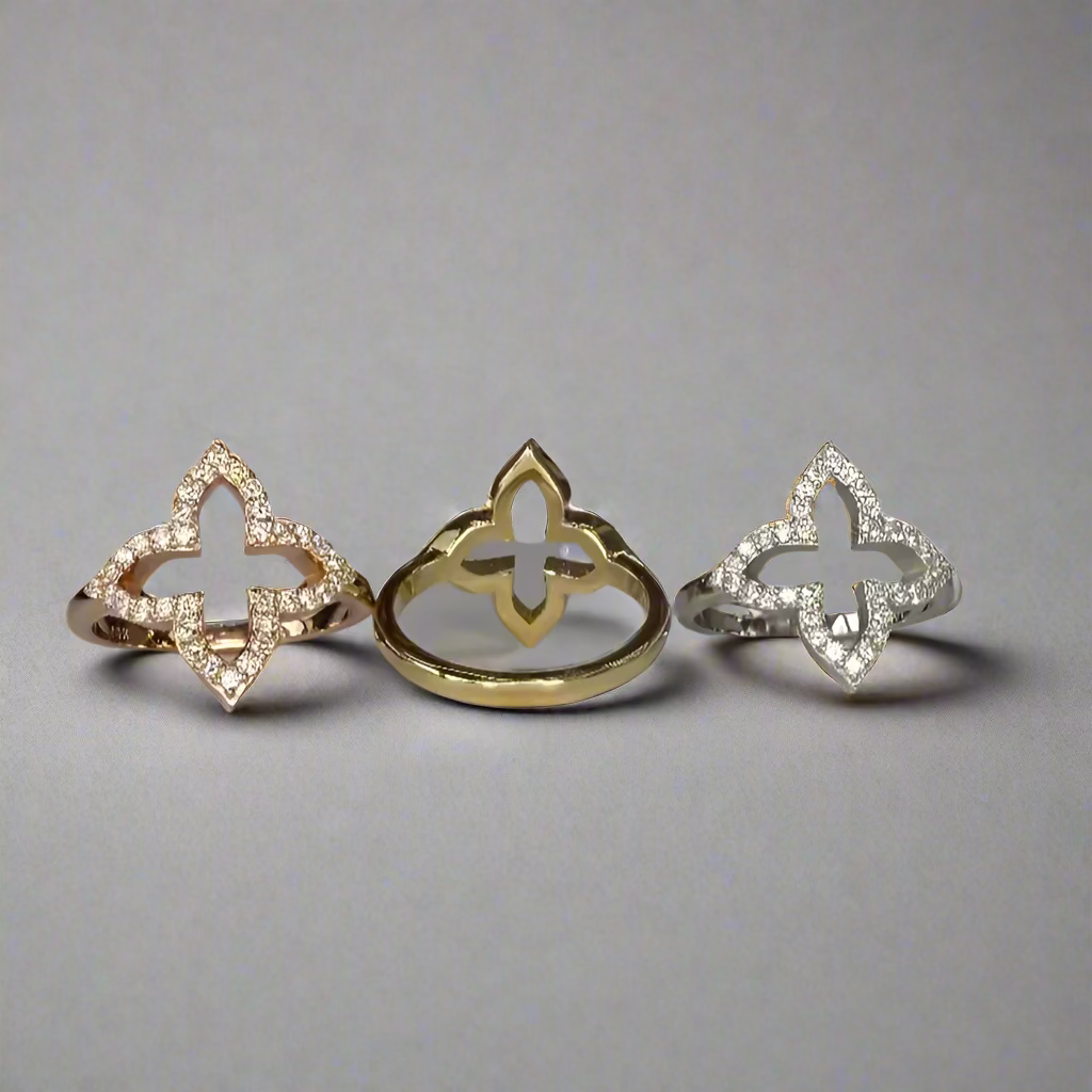 Ladies 14K Solid Gold Fashion Ring Natural Diamond ring