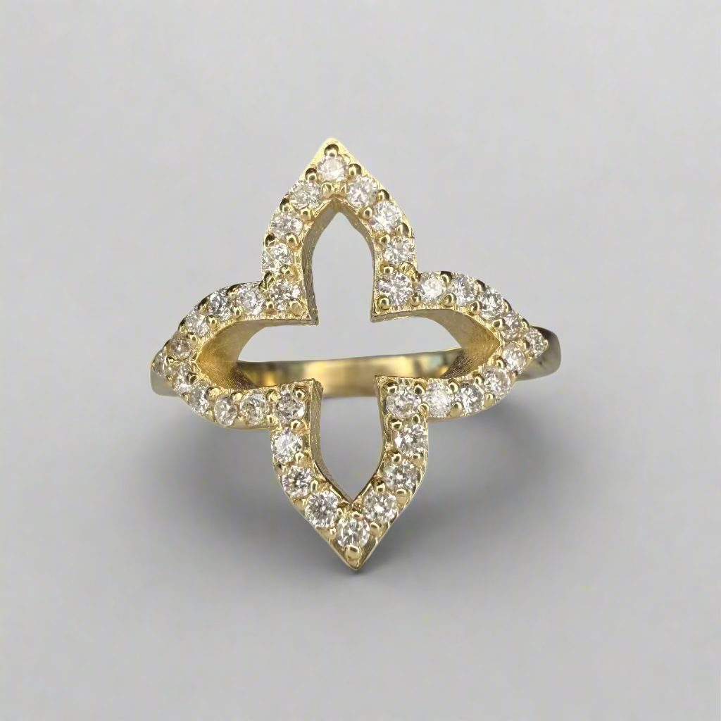 Ladies 14K Solid Gold Fashion Ring Natural Diamond ring