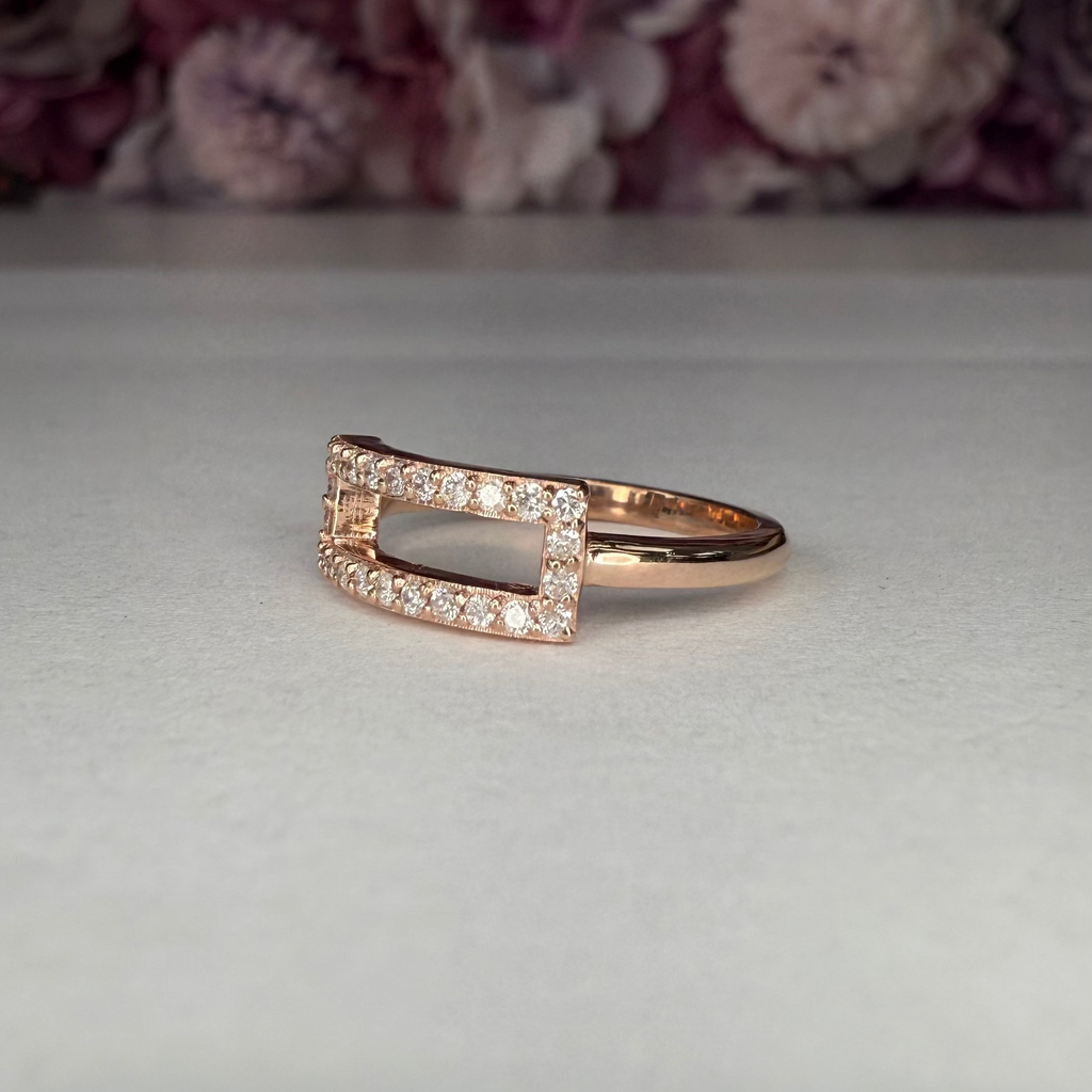 Ladies Fashion Ring 14K Solid Gold Natural Diamonds