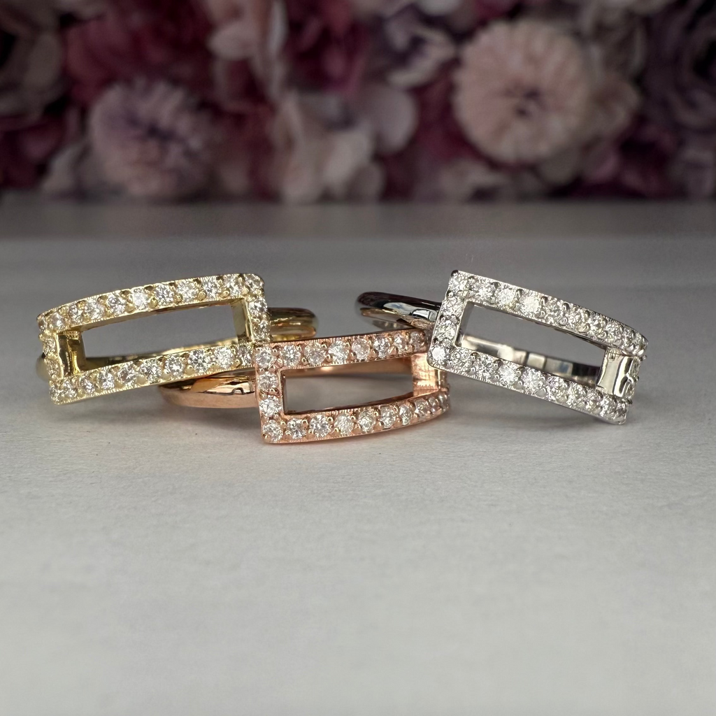 Ladies Fashion Ring 14K Solid Gold Natural Diamonds