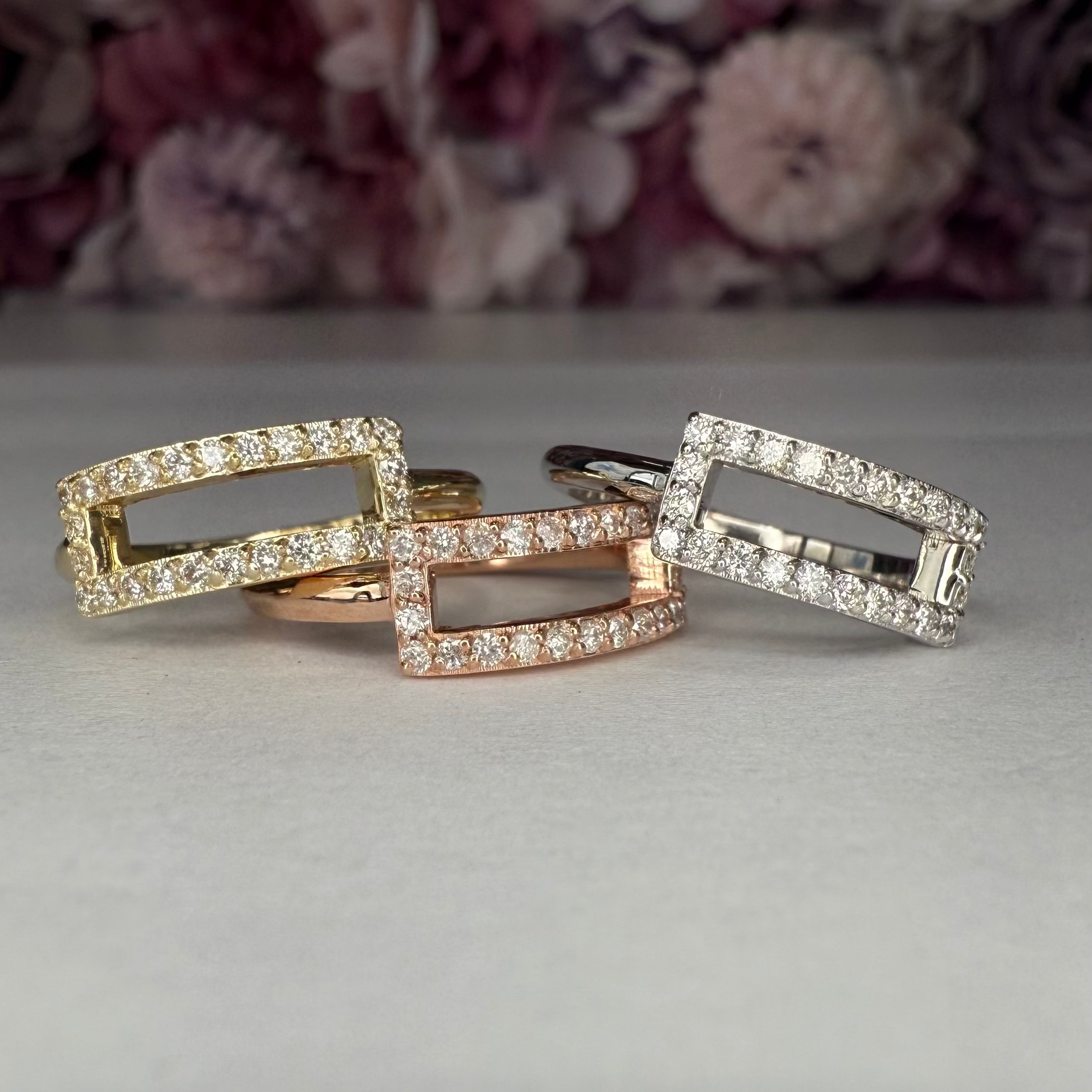 Ladies Fashion Ring 14K Solid Gold Natural Diamonds