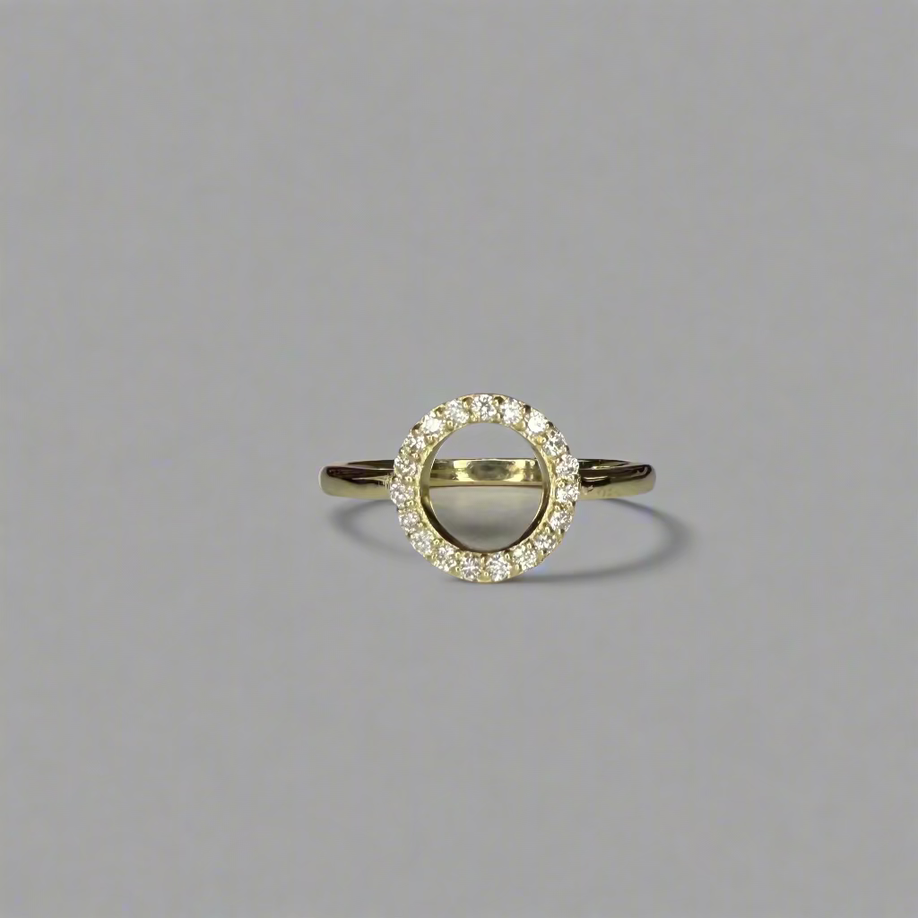 Ladies Circle Fashion Ring Solid Gold Natural Diamonds