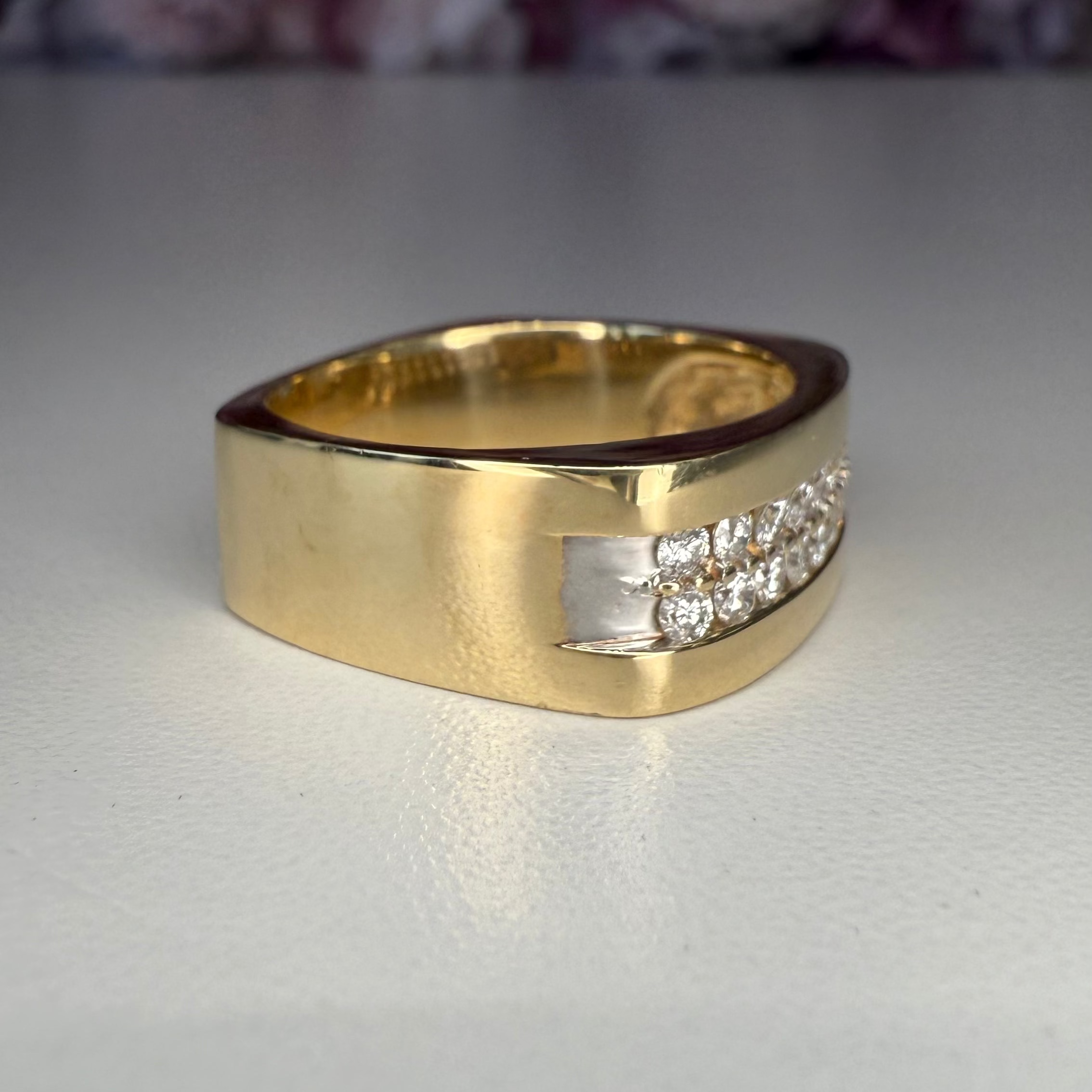 Men's Solid Gold 14K Natural Diamond Ring