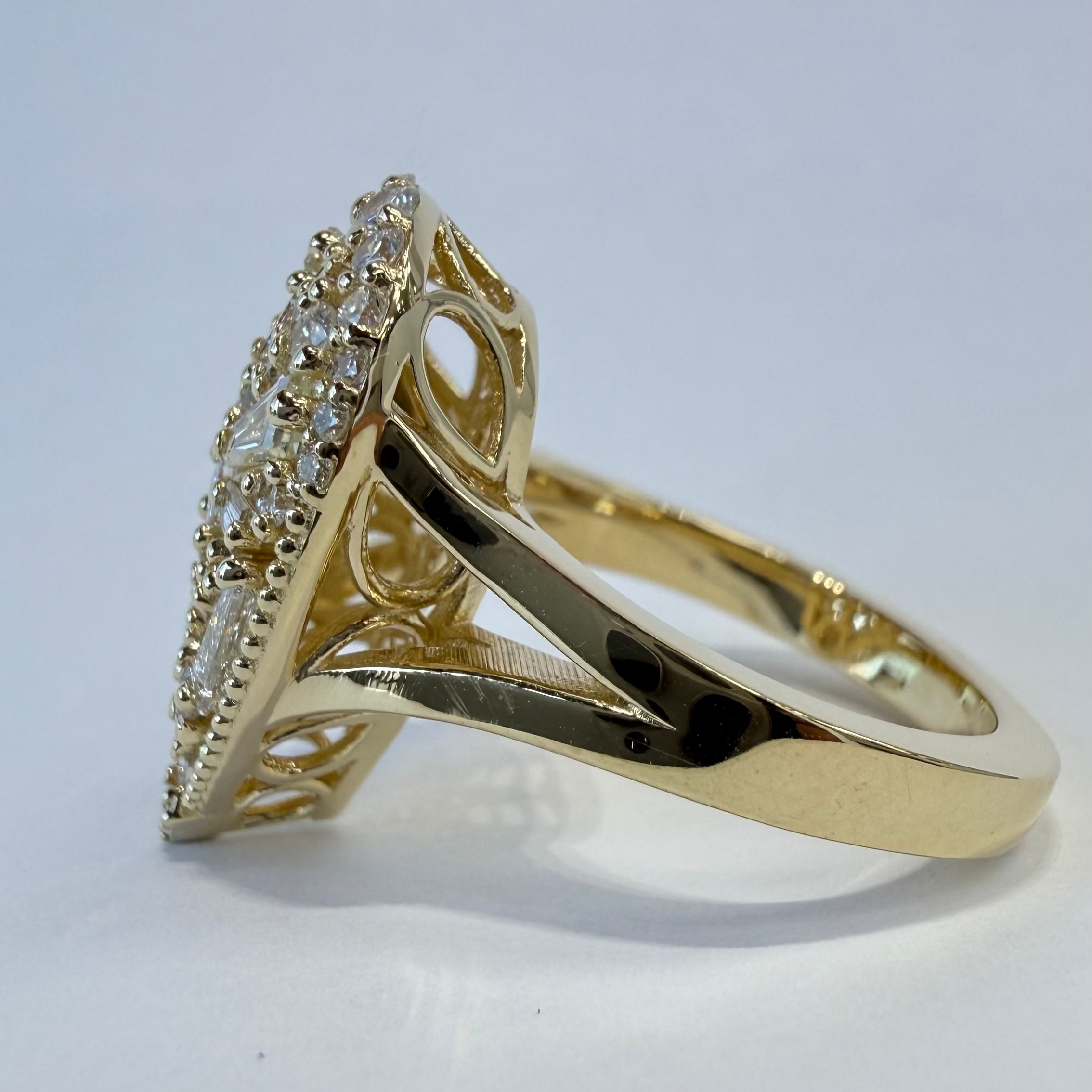 Ladies Natural Diamond Cluster Ring 14K Solid Gold