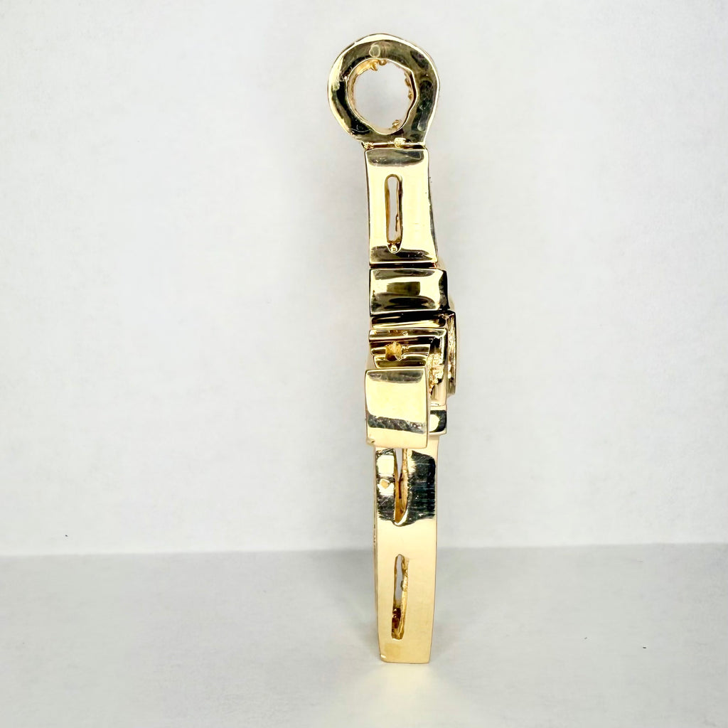 Men's Cross Pendant 14K Solid Gold With Natural Diamonds