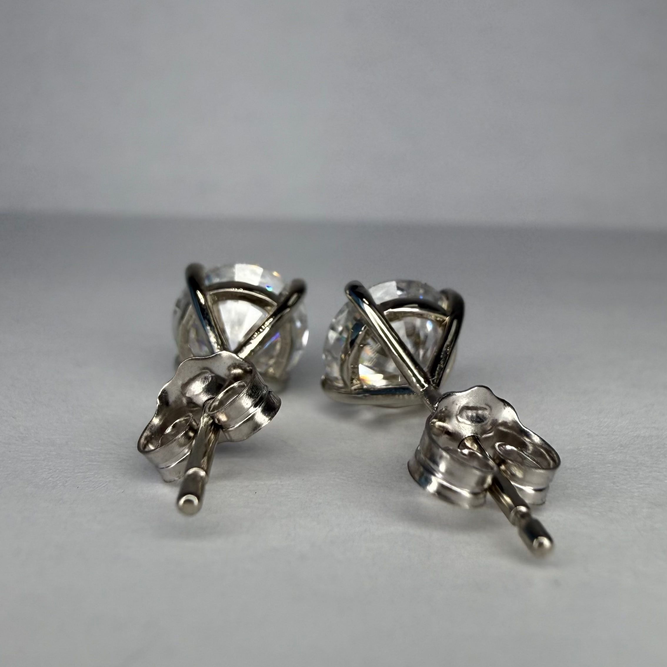 2 Carat Round Lab Grown Diamond Stud Earrings