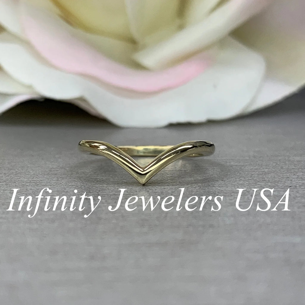 Ladies Curved Matching band 14K Solid Gold