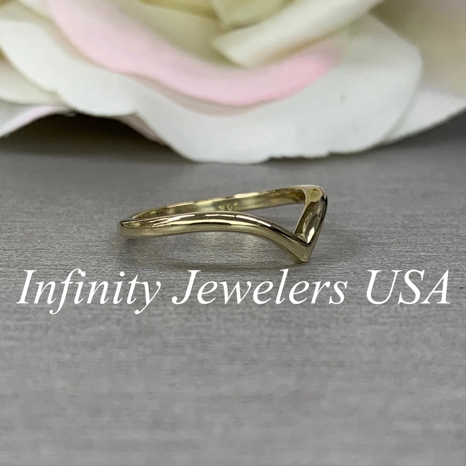 Ladies Curved Matching band 14K Solid Gold