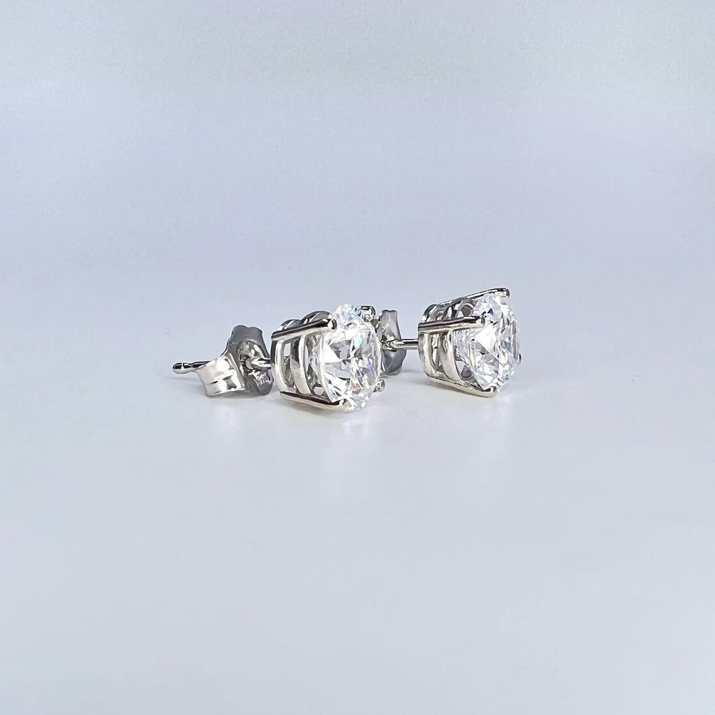 Unisex Moissanite Stud Earrings 14K Solid Gold