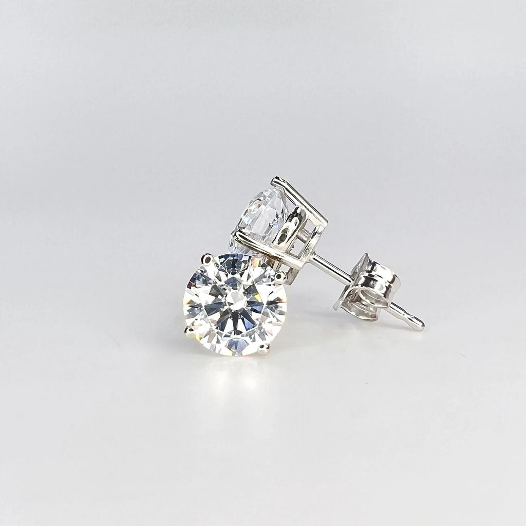 Unisex Moissanite Stud Earrings 14K Solid Gold