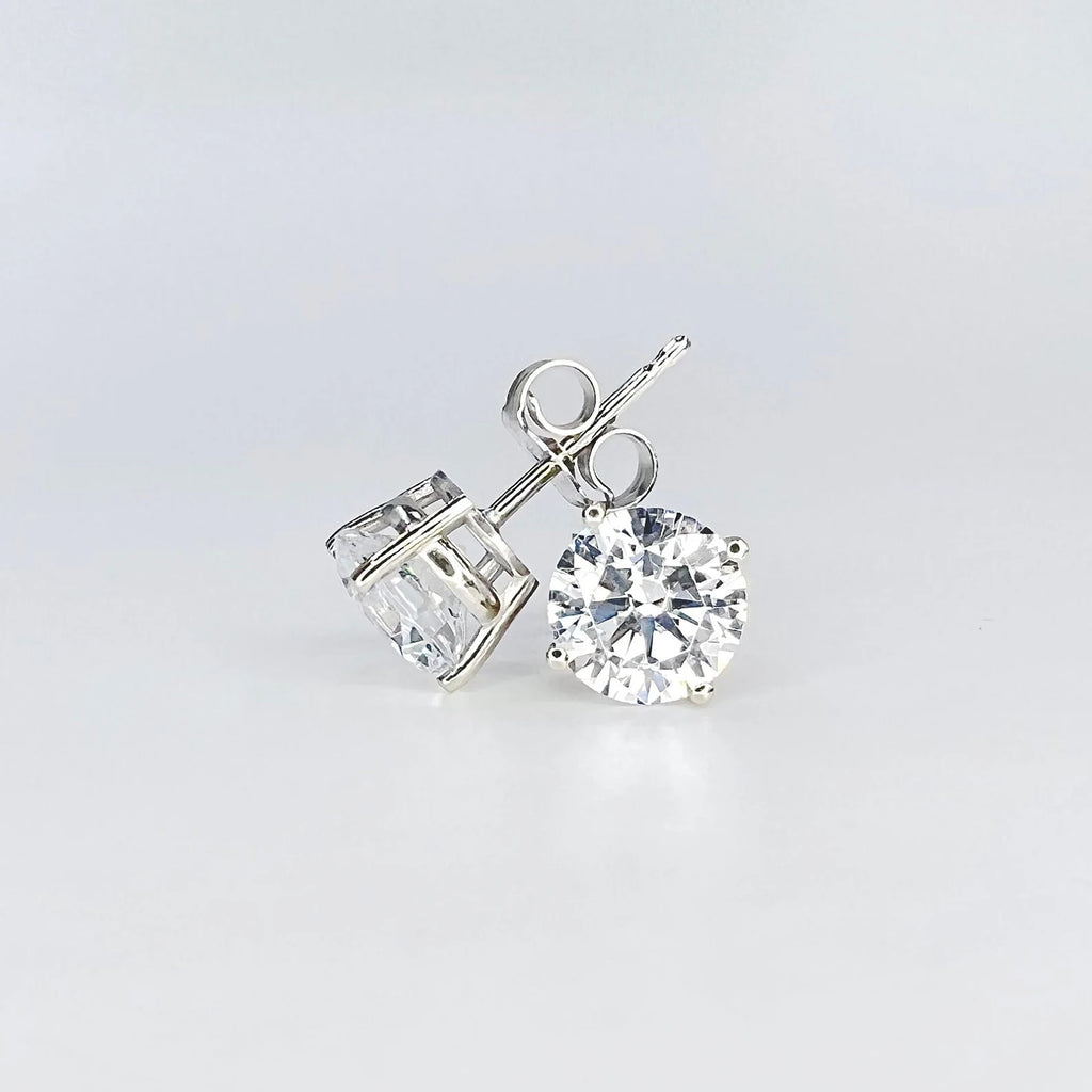 Unisex Moissanite Stud Earrings 14K Solid Gold
