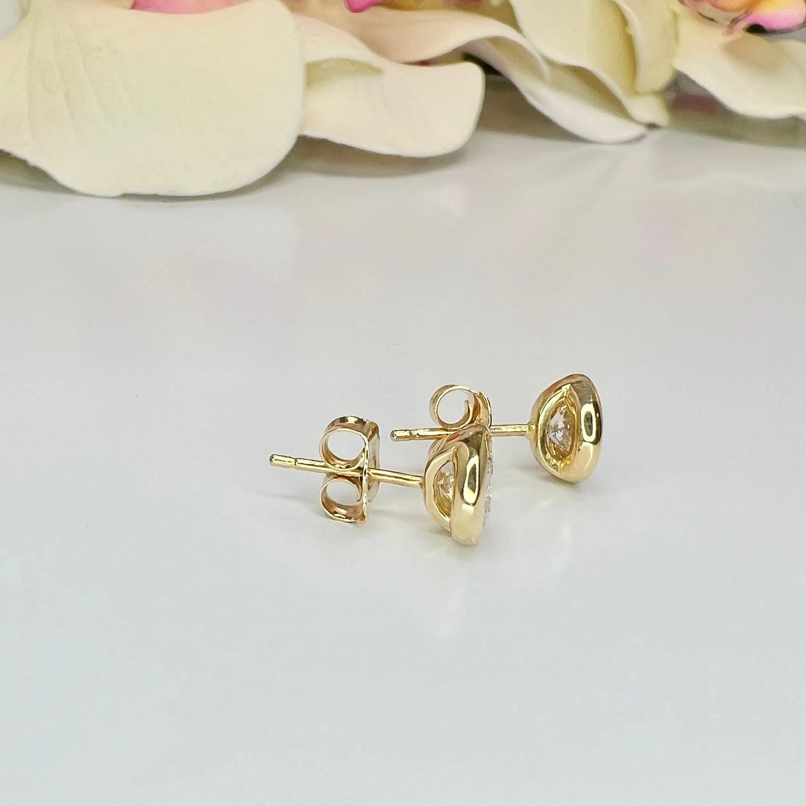 Bezel Set Lab Grown Diamond Stud Earrings 1.00 CTW, 1.50 CTW, 2.00 CTW