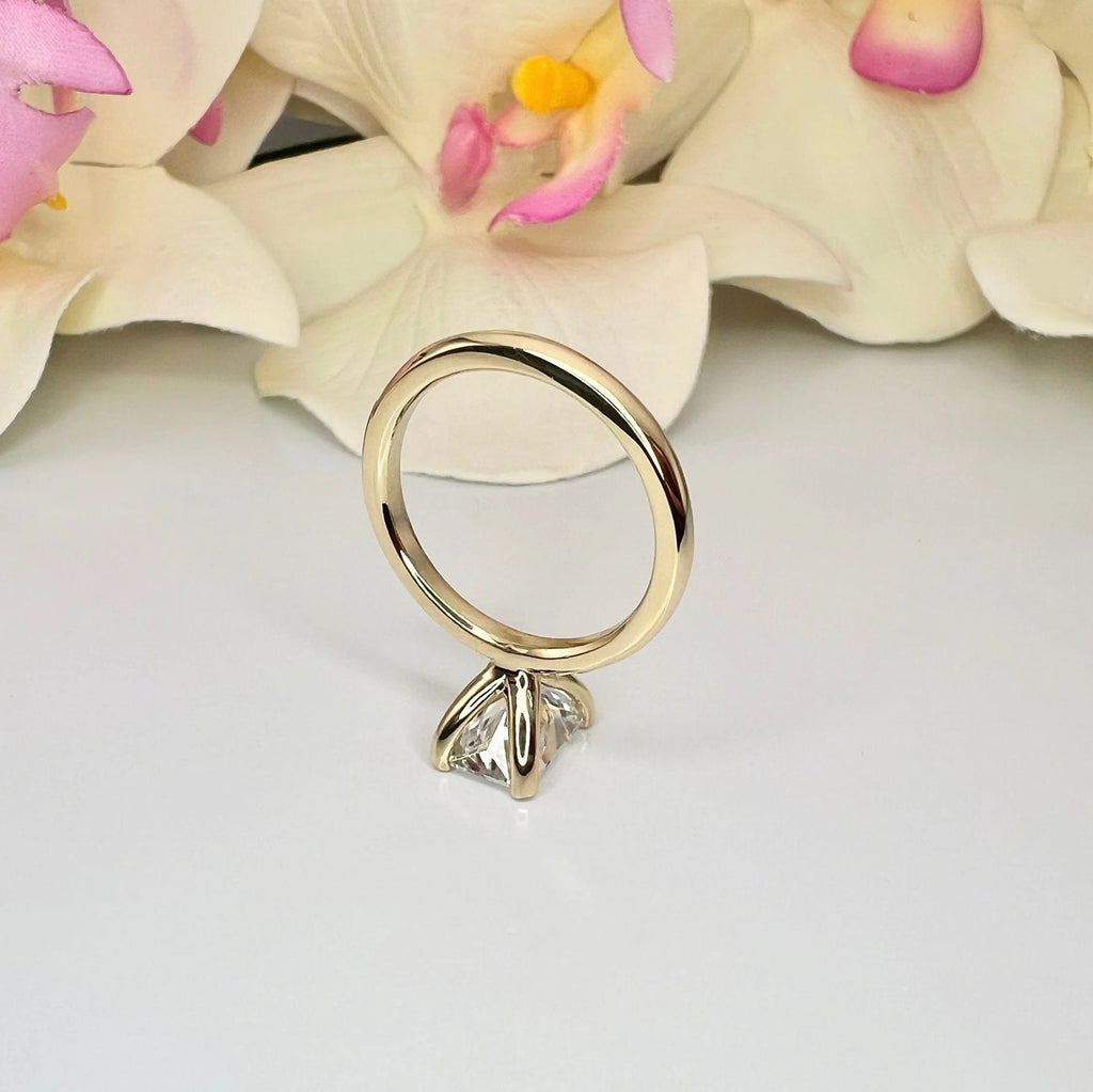 14K Solid Gold Lab Grown Diamond Radiant Cut Engagment Ring 2.00 CTW