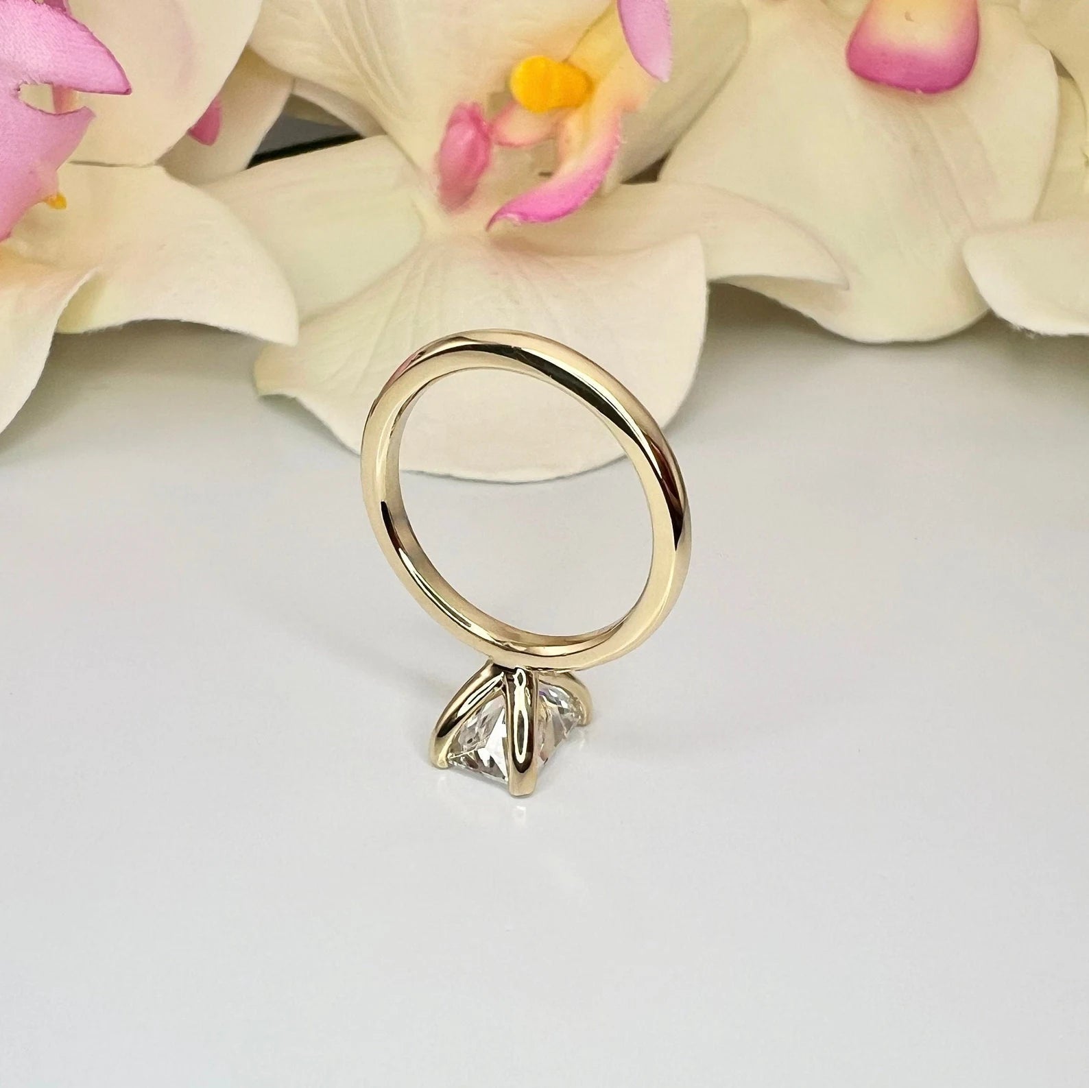 14K Solid Gold Lab Grown Diamond Radiant Cut Engagment Ring 2.00 CTW