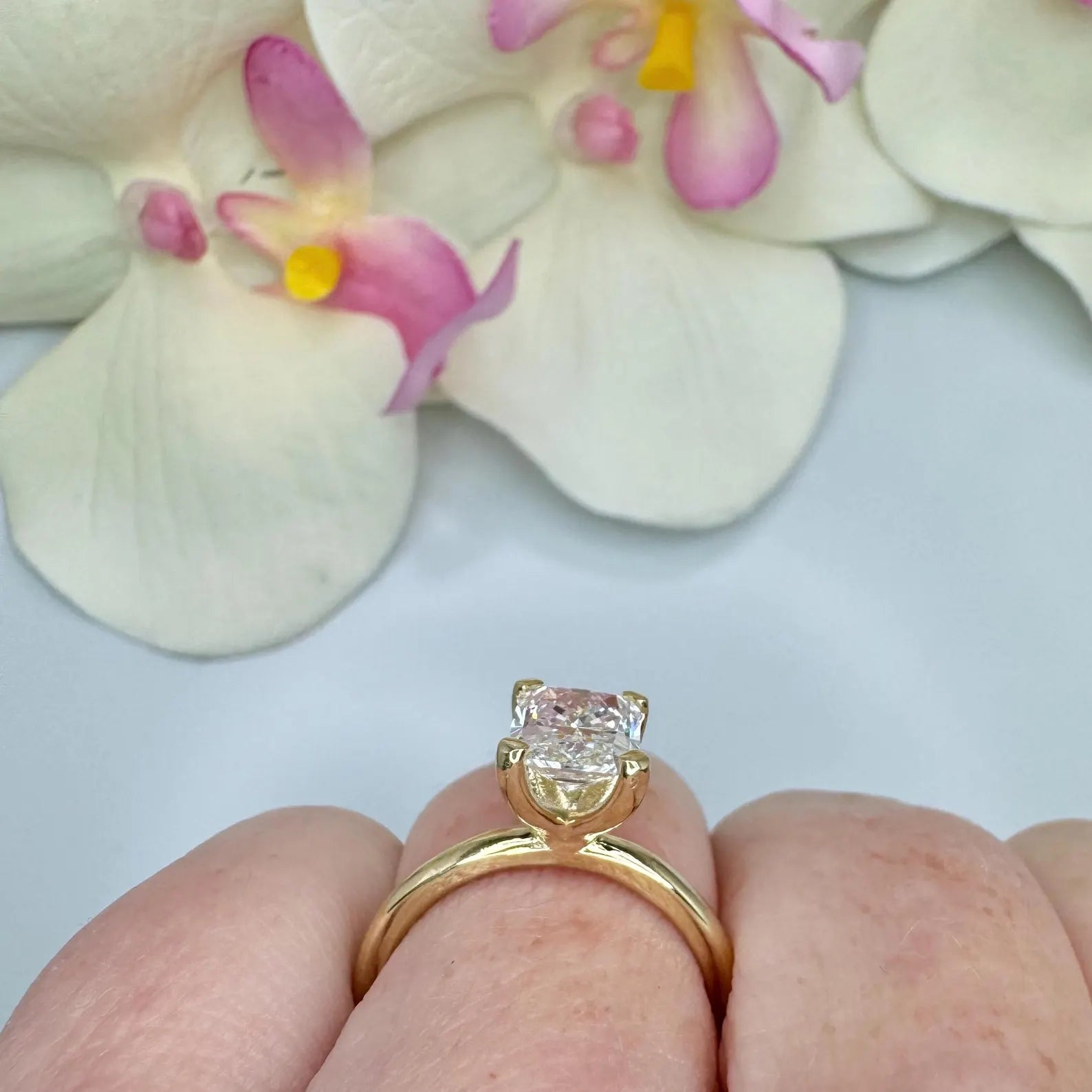 14K Solid Gold Lab Grown Diamond Radiant Cut Engagment Ring 2.00 CTW