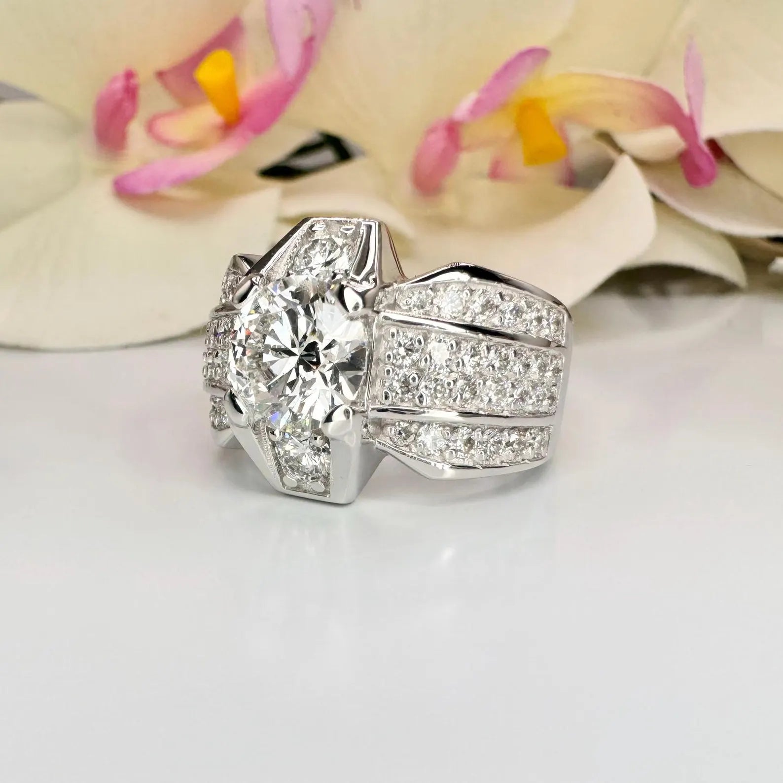 3.35 CTW Lab Grown Diamond Unisex Statement Ring