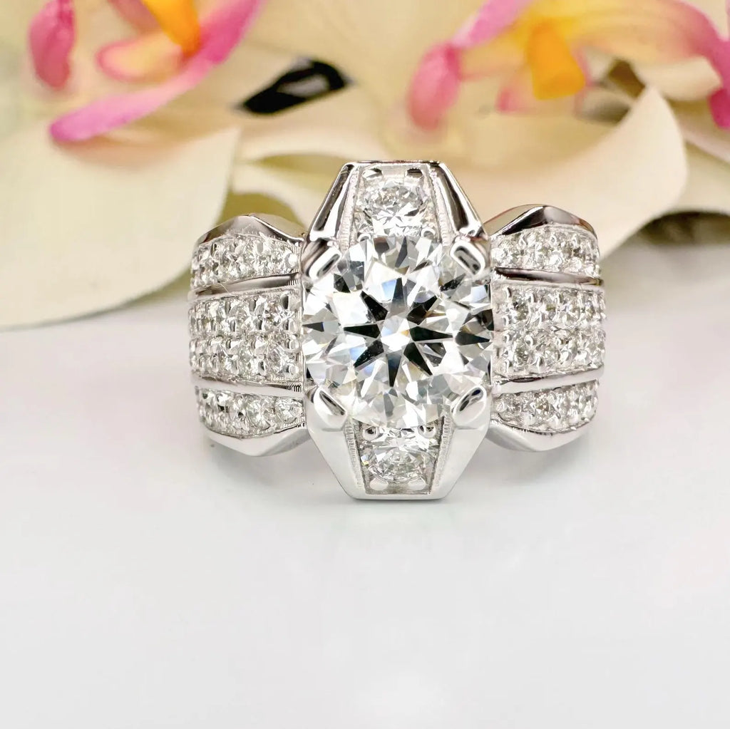 3.35 CTW Lab Grown Diamond Unisex Statement Ring