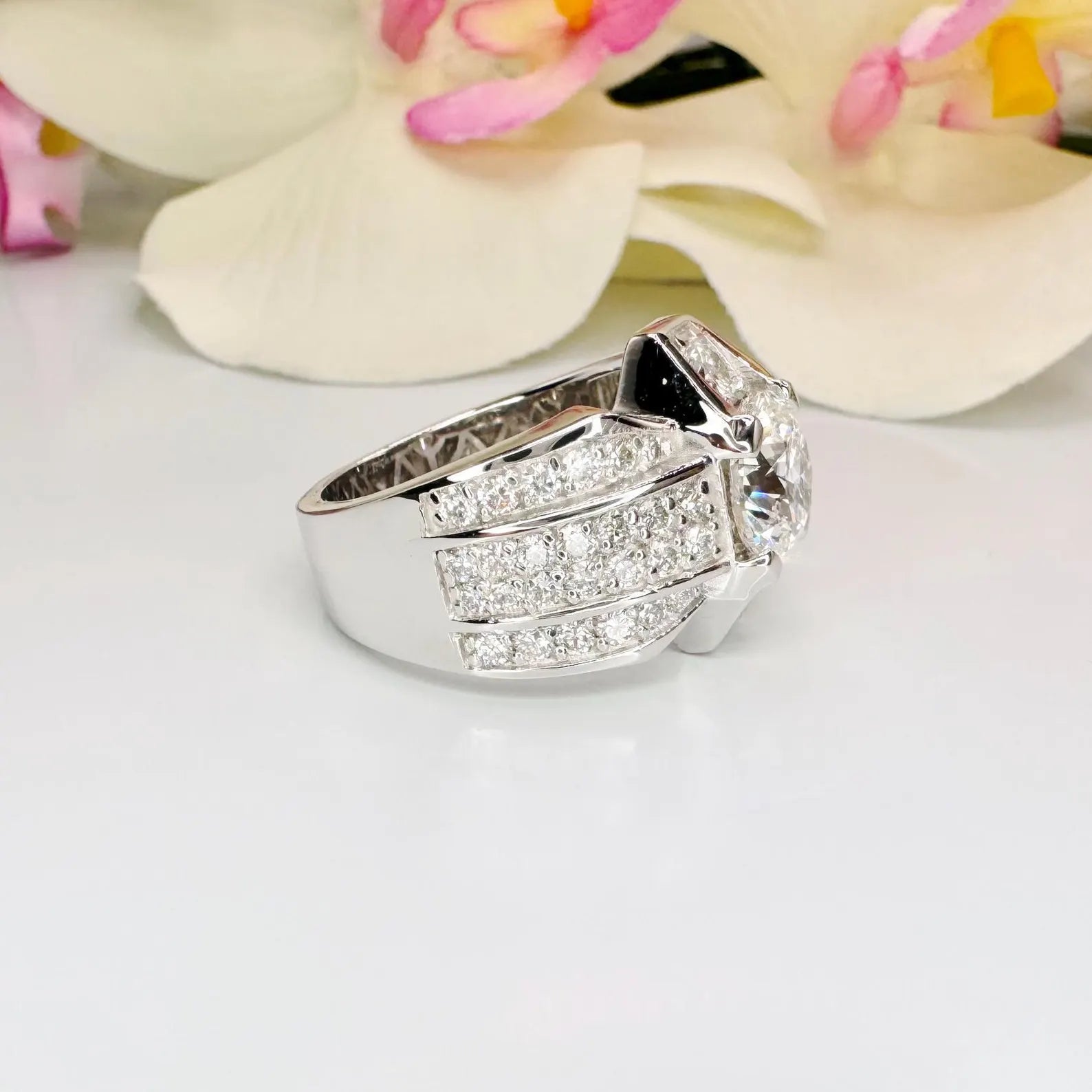 3.35 CTW Lab Grown Diamond Unisex Statement Ring