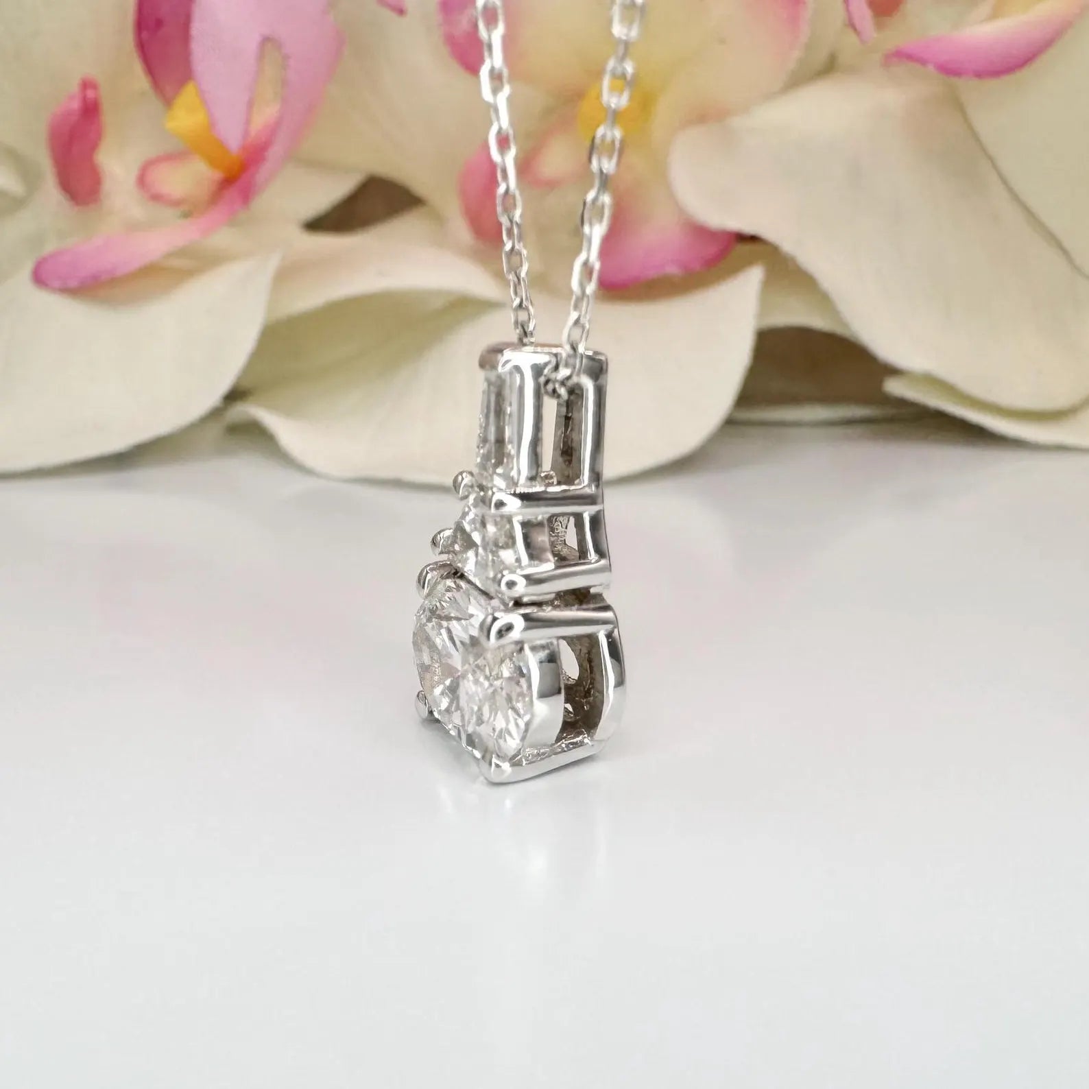 2.00 CTW Lab Grown Diamond East West Oval 14K Solid Gold