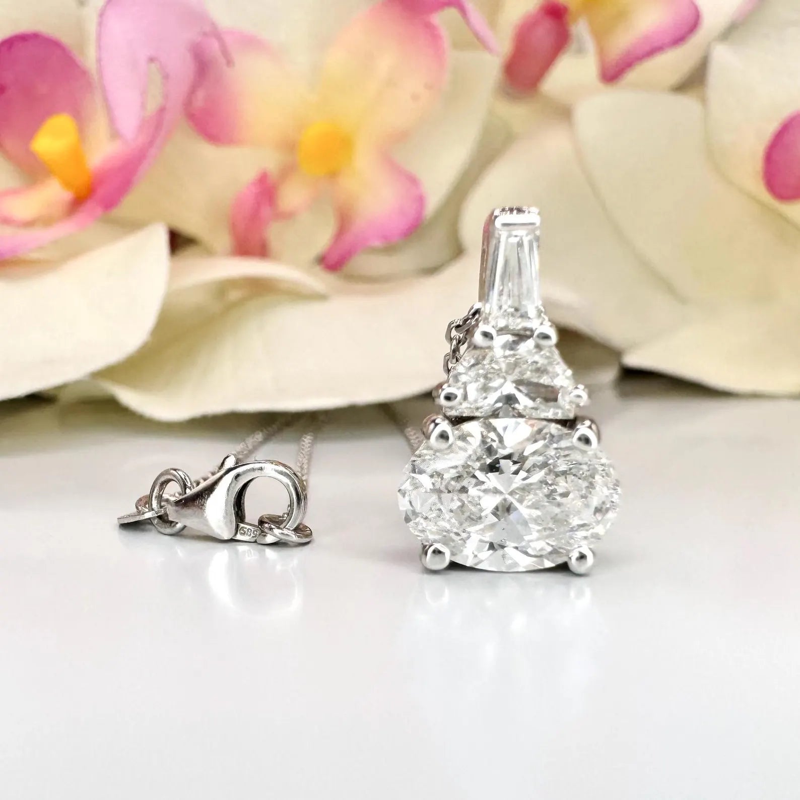 2.00 CTW Lab Grown Diamond East West Oval 14K Solid Gold