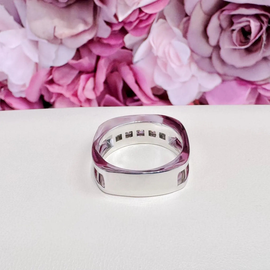 14K Solid Gold 2.00 CTW Asscher Cut Lab Grown Diamond Mens Wedding Ring