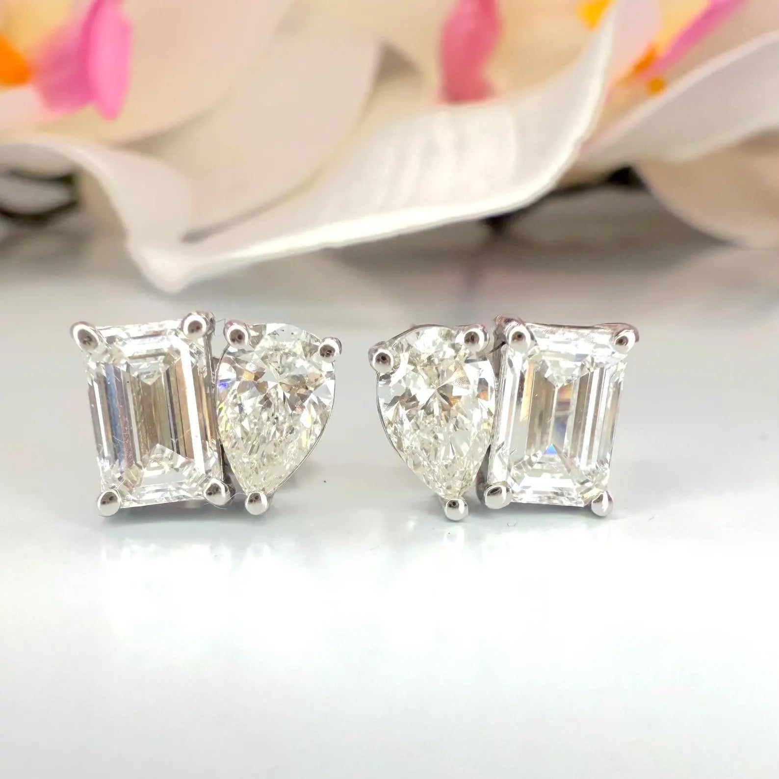 Toi ET Moi Lab Grown Diamond Stud Earrings 2.00 CTW