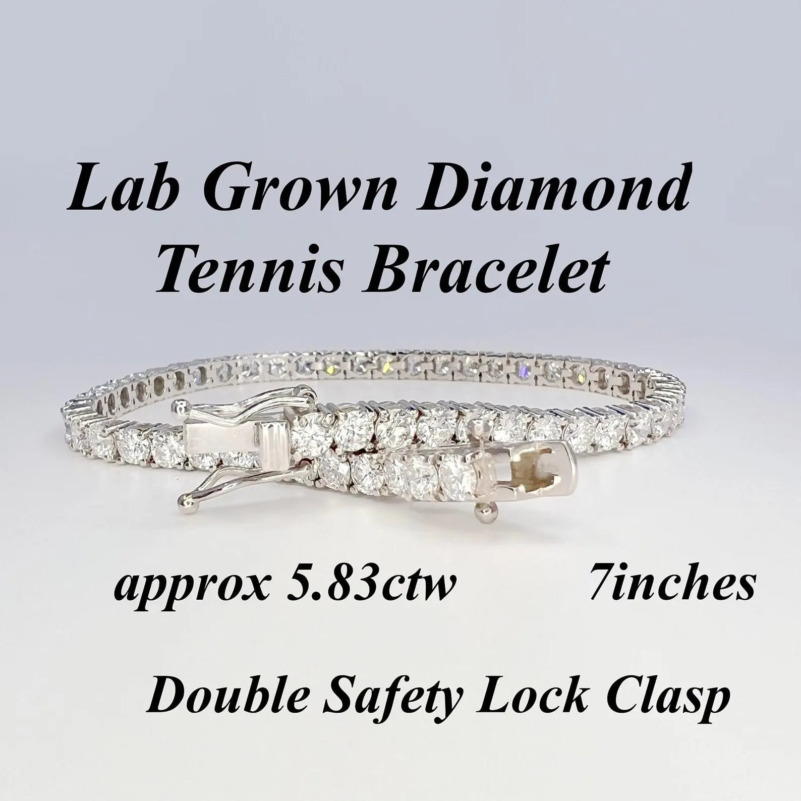 Lab Grown Diamond Tennis Braclet 5.83 CTW 14K Solid Gold