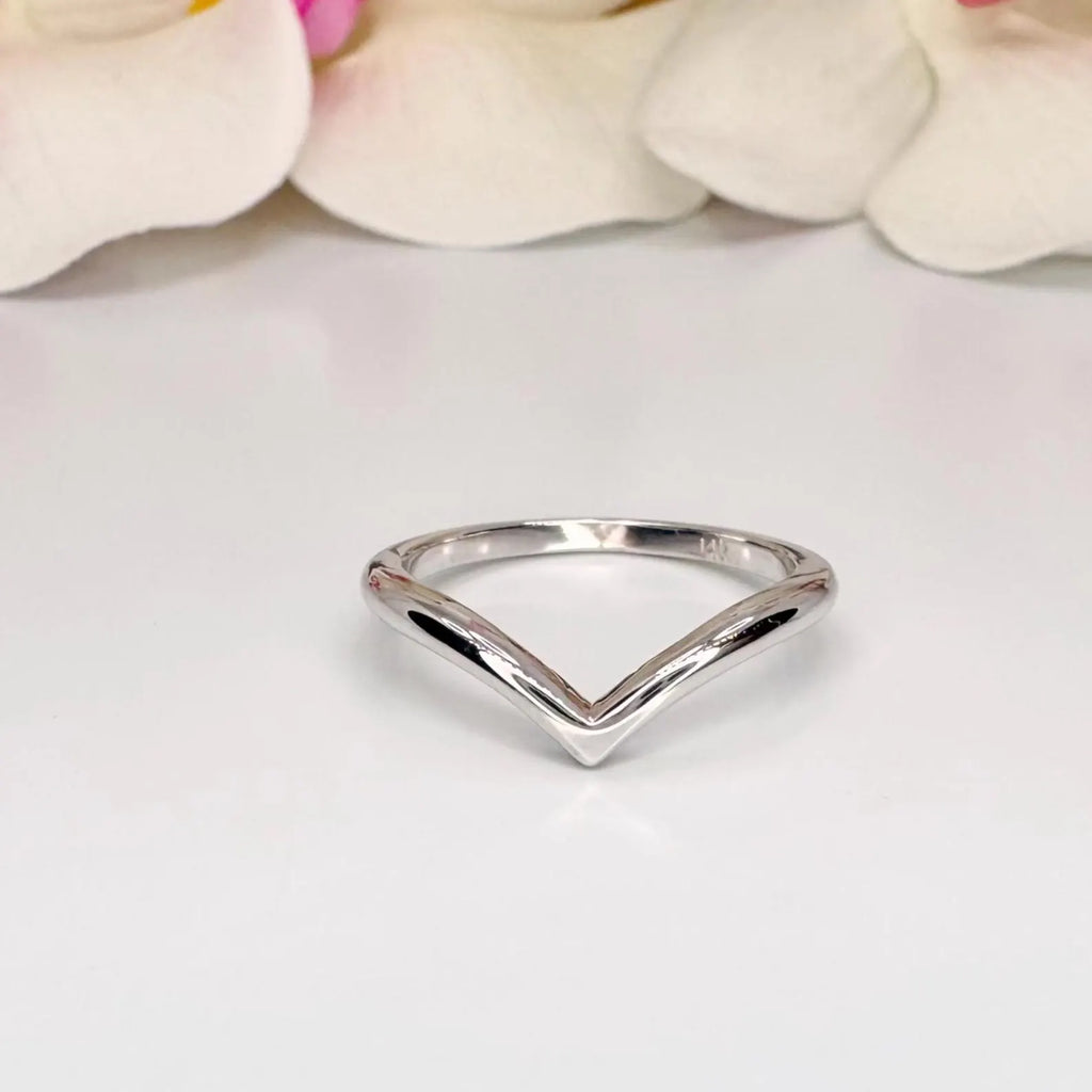 Ladies Curved Matching band 14K Solid Gold