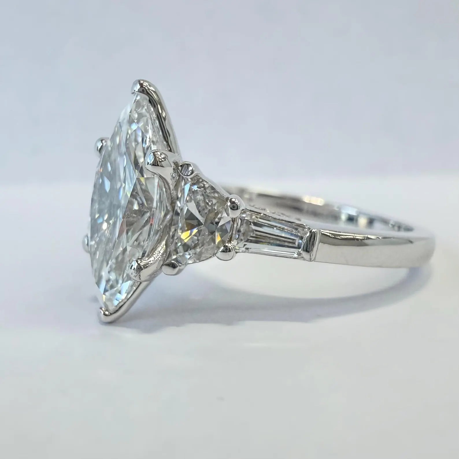 Labgrown Diamond Solid Gold Marquise Engagment ring