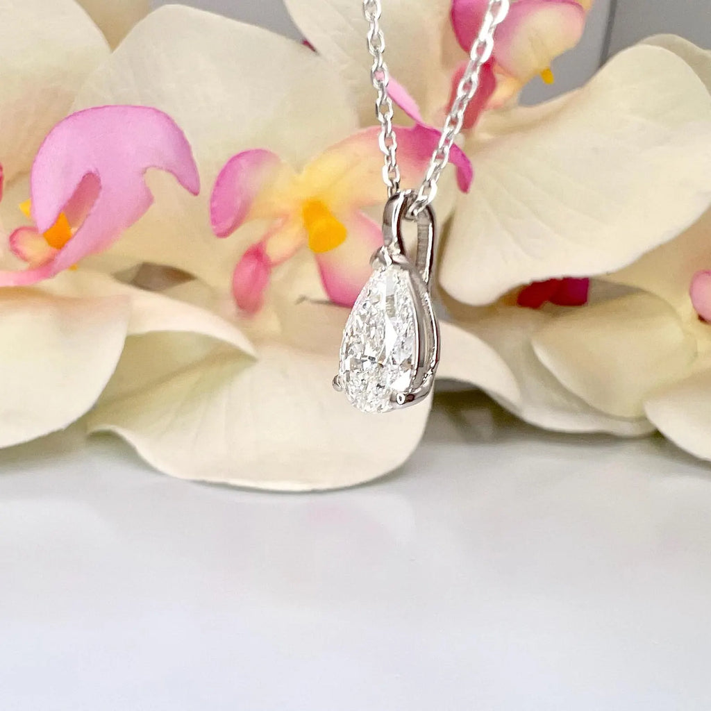 14K Solid Gold 1 CTW Lab Grown Diamond Pendent