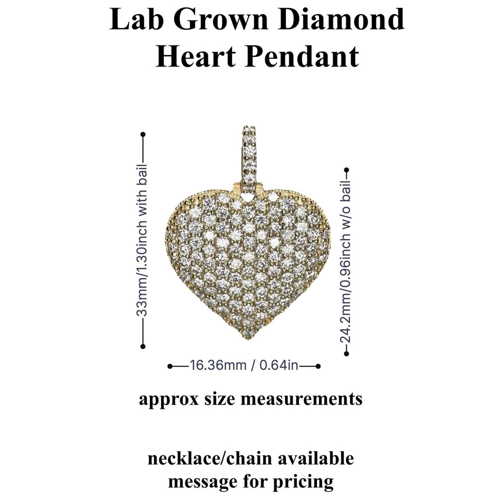 Ladies Heart Pendent Lab GRown Diamonds CHAIN NOT INCLUDED