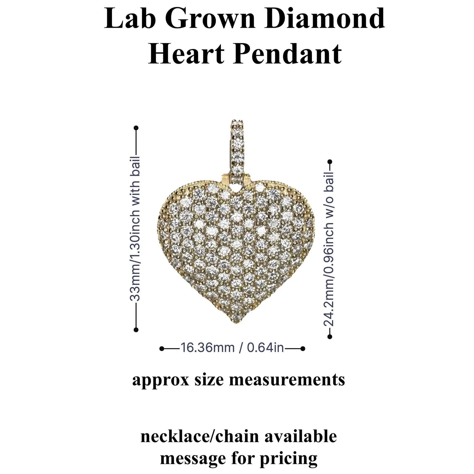 Ladies Heart Pendent Lab GRown Diamonds CHAIN NOT INCLUDED