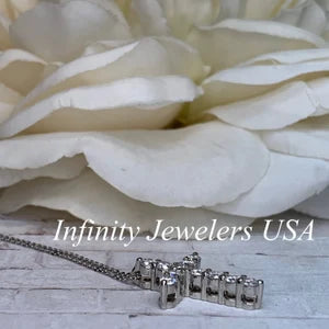 14K Solid Gold Lab Grown Diamond Cross Pendant 0.66 CTW