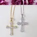 Unisex 14K Solid Gold Lab Grown Diamond Cross Pendant