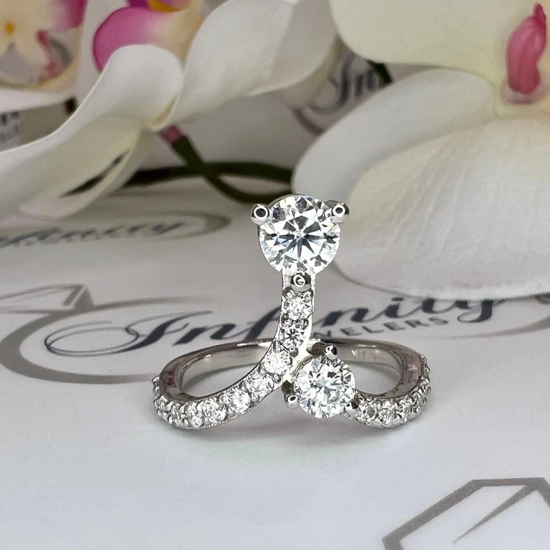 14K Solid Gold Lab Grown Diamond Fashion Ring 1.11 CTW