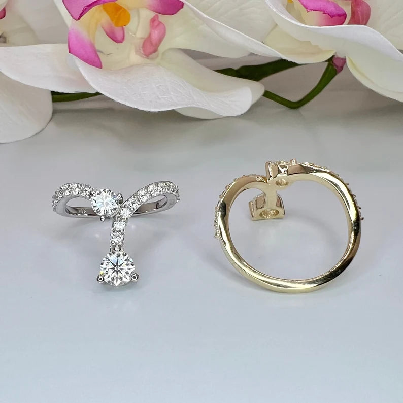 14K Solid Gold Lab Grown Diamond Fashion Ring 1.11 CTW