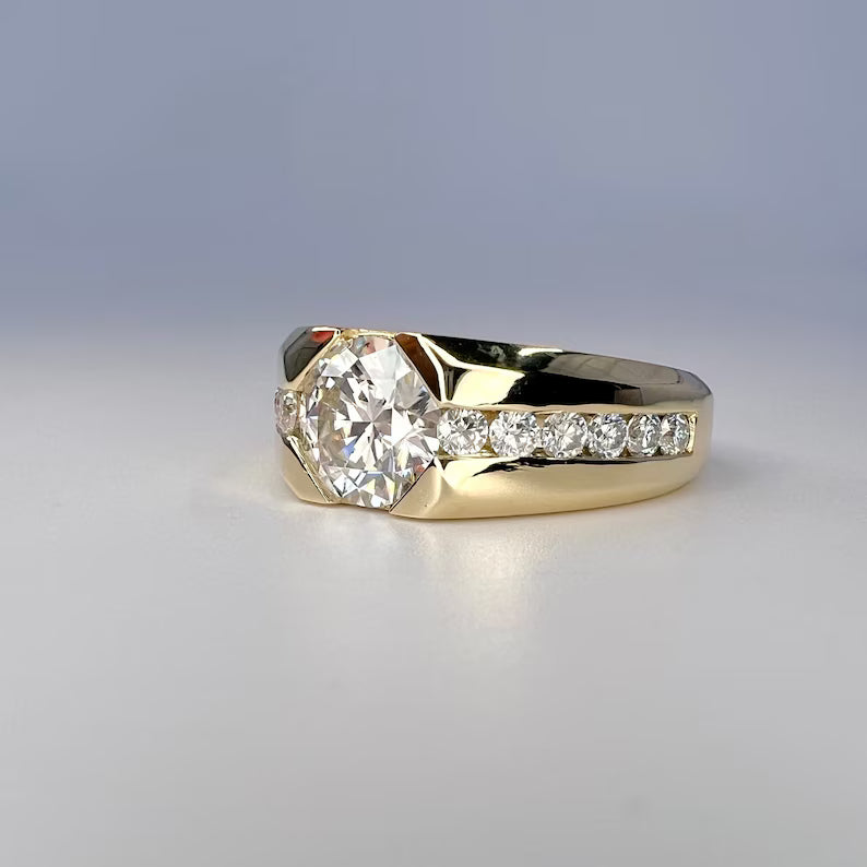Men's 14K Solid Gold Lab Grown Diamond Fashion Ring 2.72 CTW