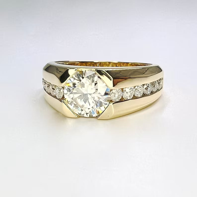 Men's 14K Solid Gold Lab Grown Diamond Fashion Ring 2.72 CTW